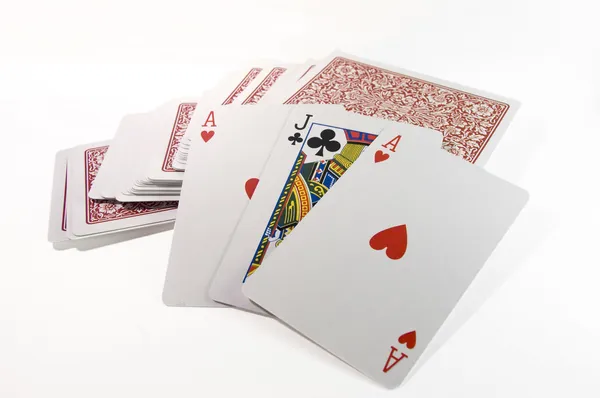 A pile of magicians trick cards