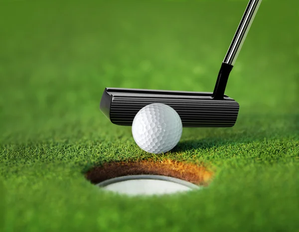 Closeup golf ball and tee