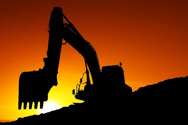 Silhouetted Digging Machine