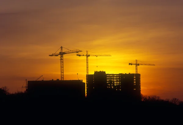 Sunset at the construction site. — Stock Photo #8088280