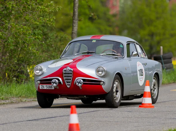 Vintage race touring car Alfa Romeo Giulietta Sprint Veloce S1 from 1957
