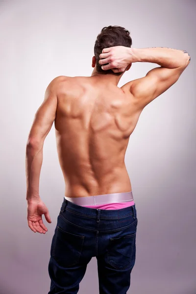 Man with a muscular Back