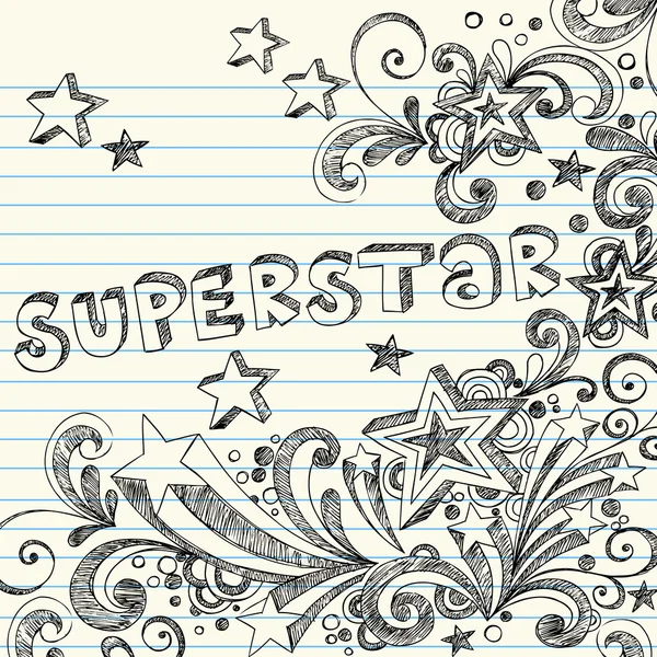 Sketchy Superstar Back to School Starburst Notebook Doodles