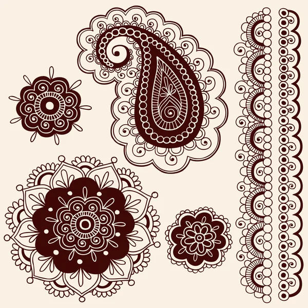 Henna Tattoos London on Henna Tattoo Paisley Flower Doodles Vector Stock Blue