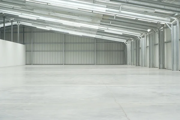 Half of an empty warehouse