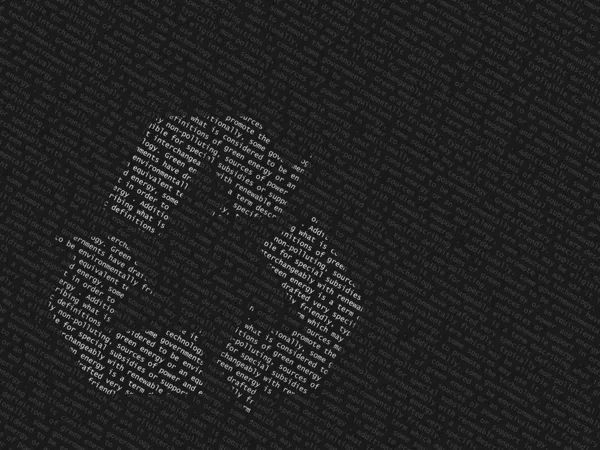 Black and white recycle logo
