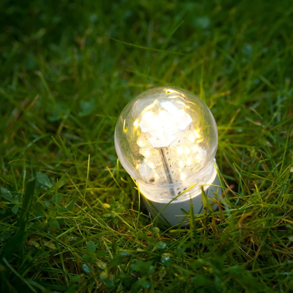 Led lamp on the grass