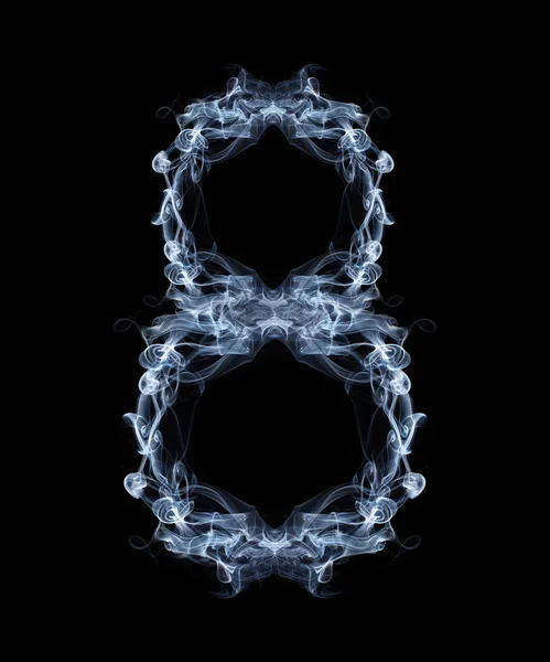 Number eight made of smoke