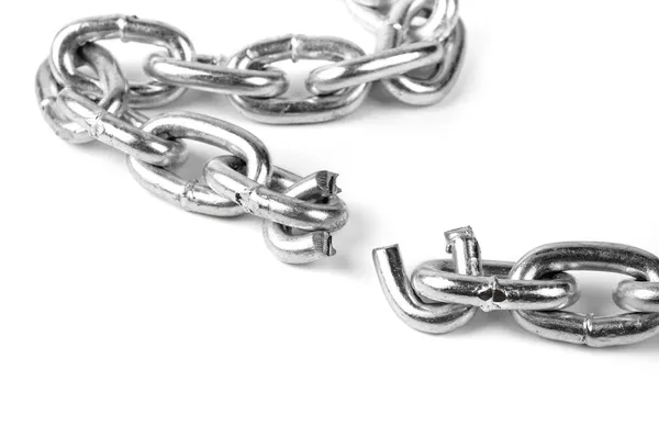 Broken metal chain