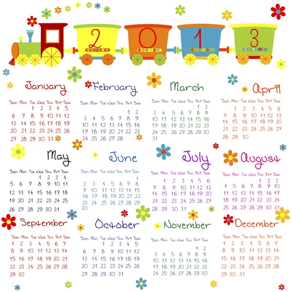 Doodle calendar for 2013 — Stock Vector #8438634