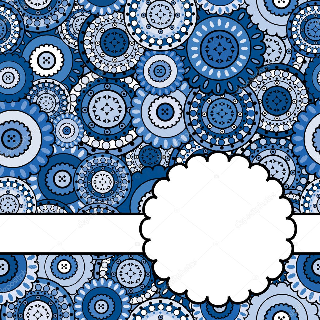 Blue ornamental card Blue ornamental card