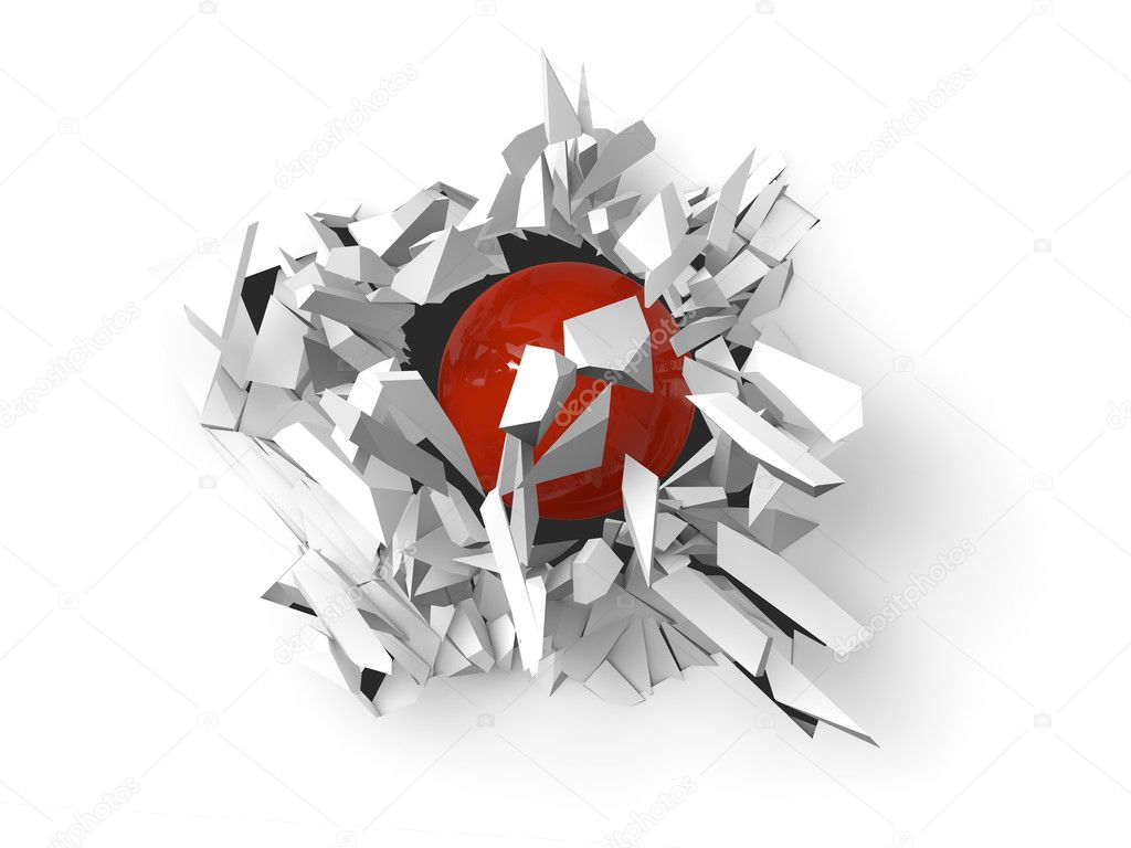 brick wall destroyed