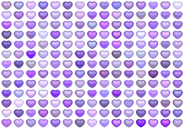 3d collection floating love heart in multiple purple