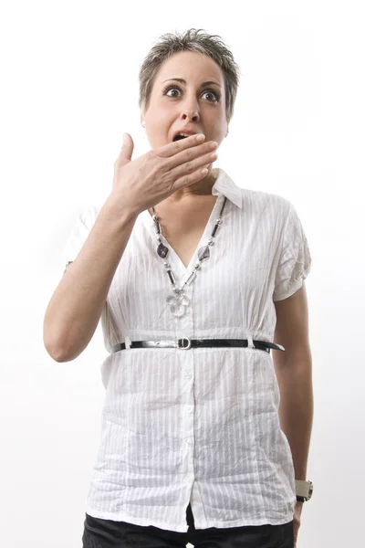 Mujer con cara de sorpresa - 图库照片Juanjo G