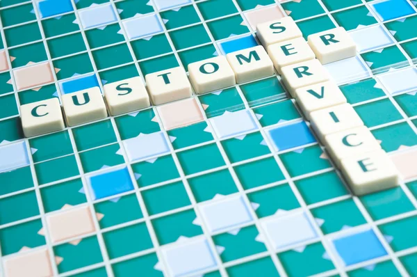 Customer Service word made by letter pieces