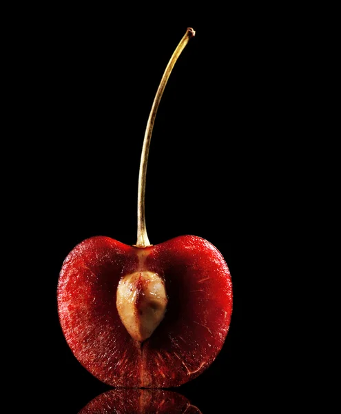 Halved Red Cherry