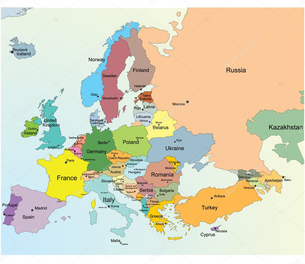 Europe map — Stock Vector © PILart #8438761