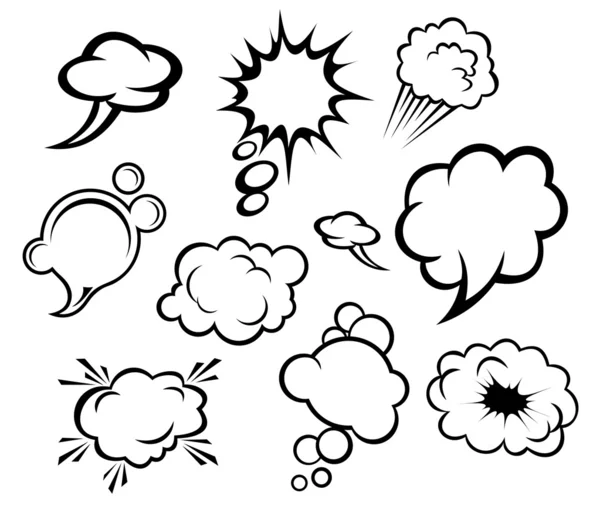 Speech bubbles and clouds