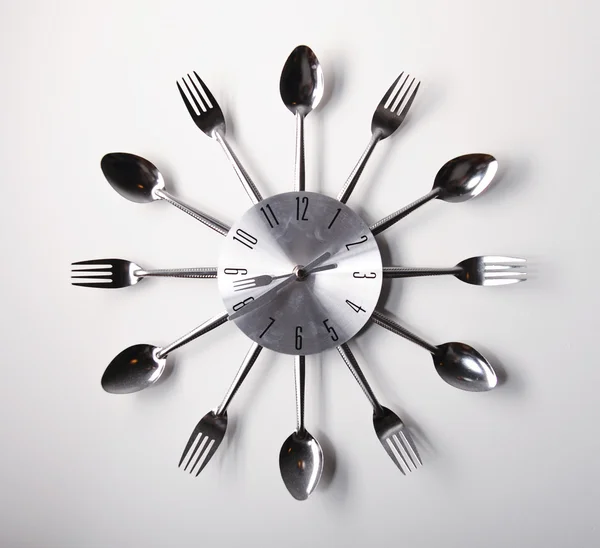 Clock design with spoons and forks
