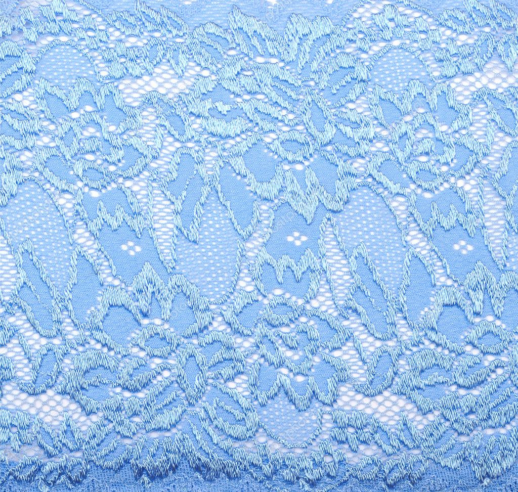 Blue Lace With Pattern In The Manner Of Colour On White Backgrou 