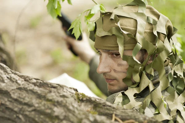 Camouflaged military man