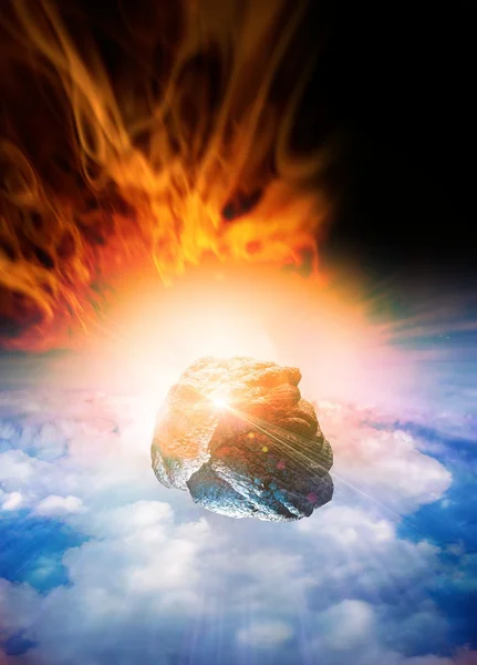 Asteroid entering Earths atmosphere