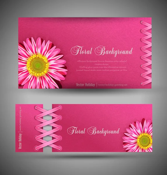 Vector set of pink with flowers (template design element)