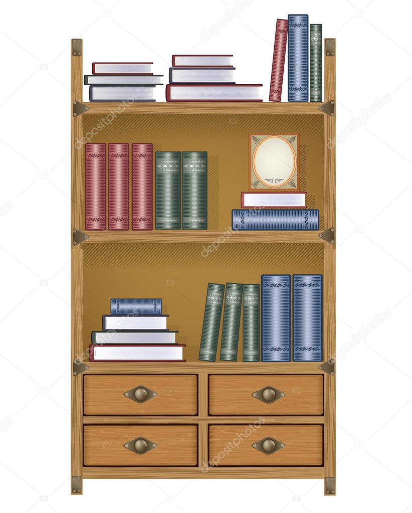 Книжная полка bекторные иллюстрации, векторных рисунков и кл.