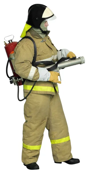 Fireman with a Fog nozzle - 图库照片Викт