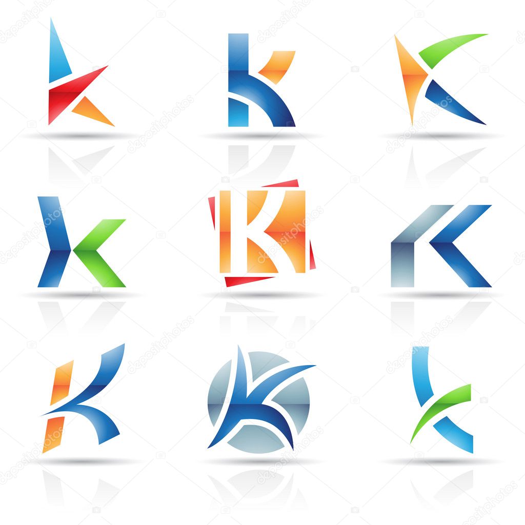 Glossy Icons For Letter K Stock Vector Cidepix