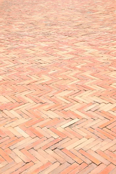 Red brick floor of path walk.