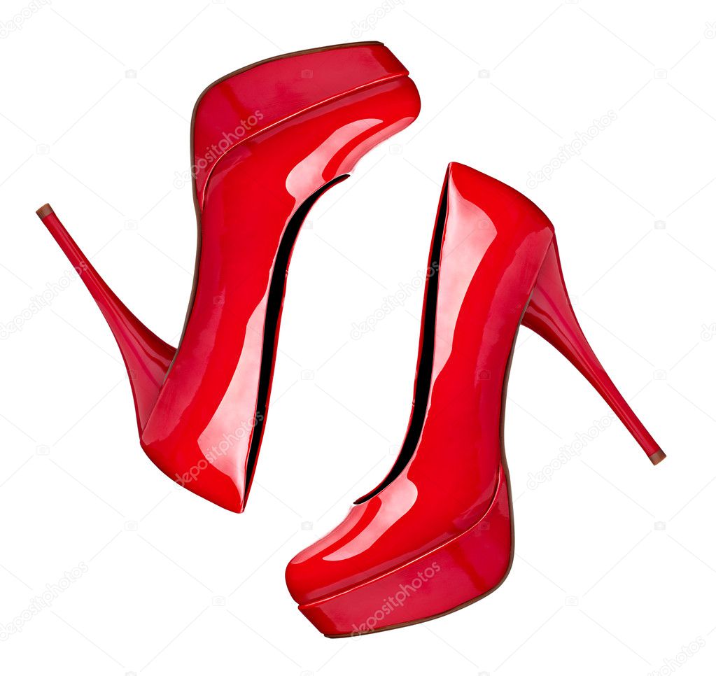 Red high heel shoes - Stock Image