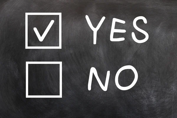 Check boxes of Yes and No