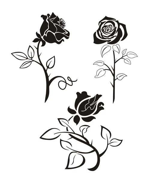 Rose silhouette by Lyubov Zelenskaya - Stock Vector