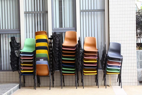 Many colorful chairs