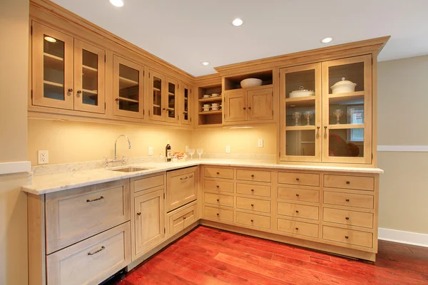 Natural kitchen in luxury basement