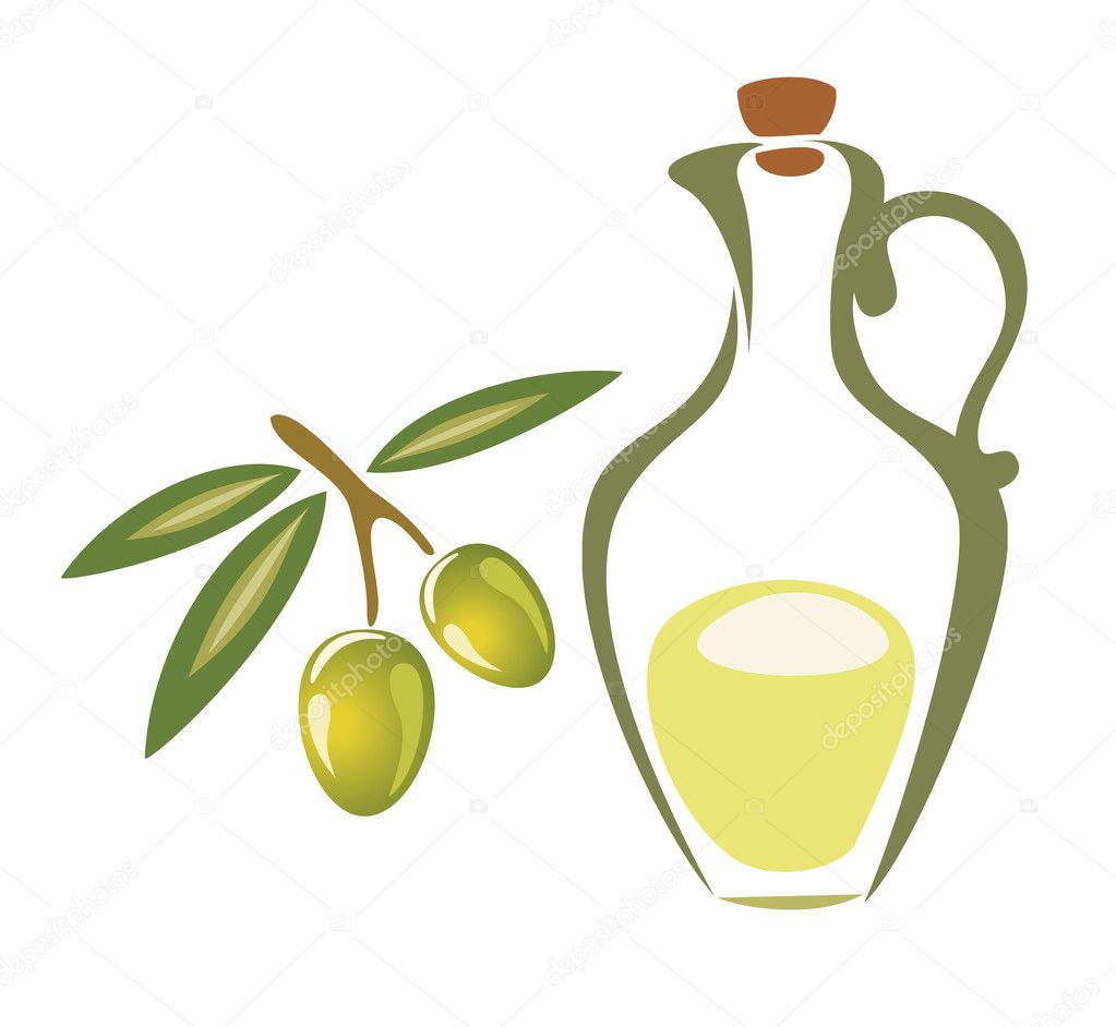 Stylized olive symbol, icon isolated vector illustration on a wh ...