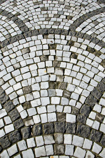 Ancient ceramic tiled decorative stone walkway