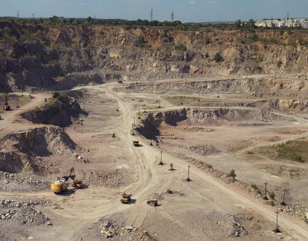 Mining granite in the quarry
