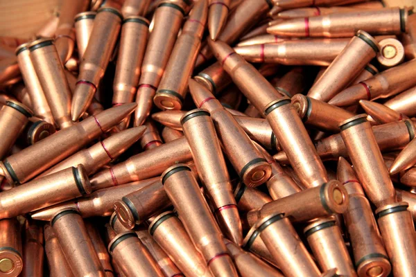 Piles of rifle bullets