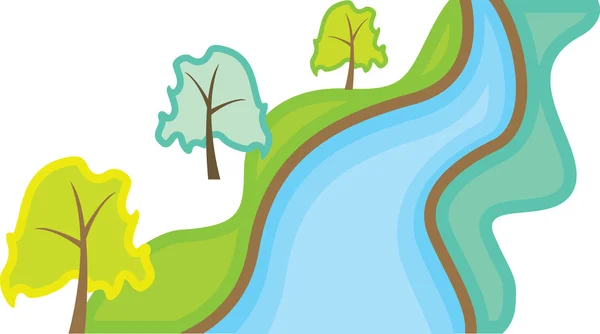 Paisaje con árboles — Ilustración de stock