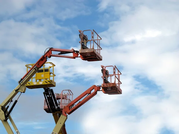 Different types of cranes with basket