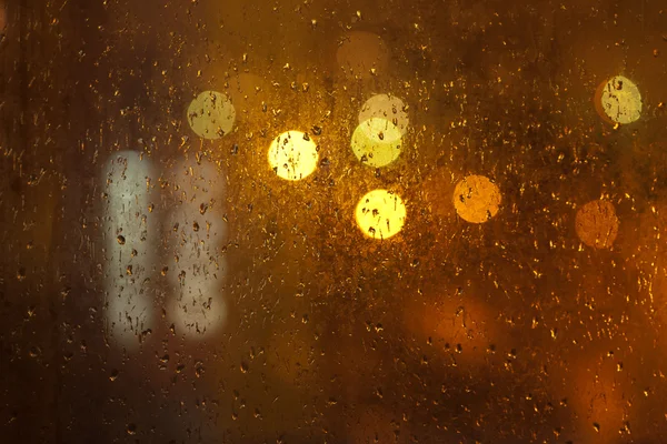 Rainy city window