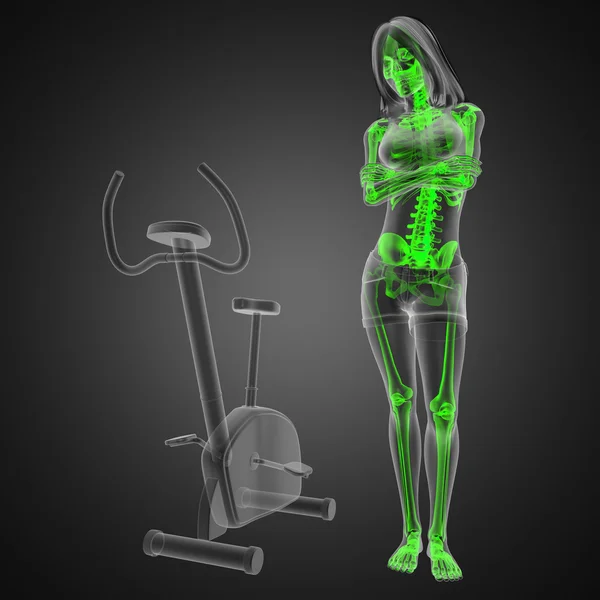 Woman radiography scan in gym room