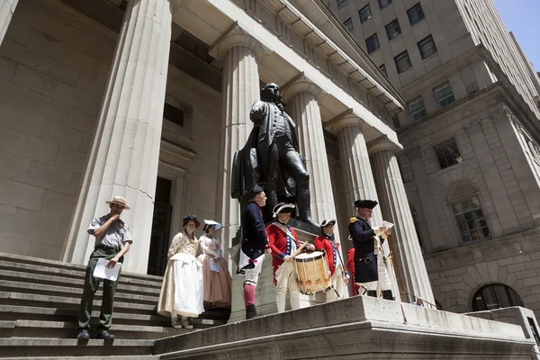 Ceremony for declaration of independence in old costumes takes p