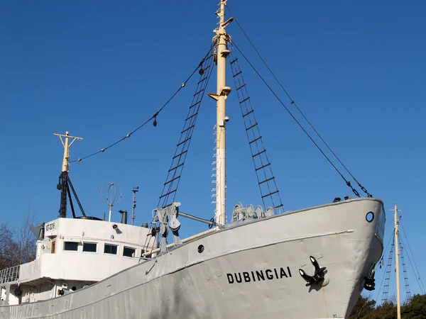 Klaipeda, Lithuania A fishing ship DUBINGIAI is in the display of the Marine museum