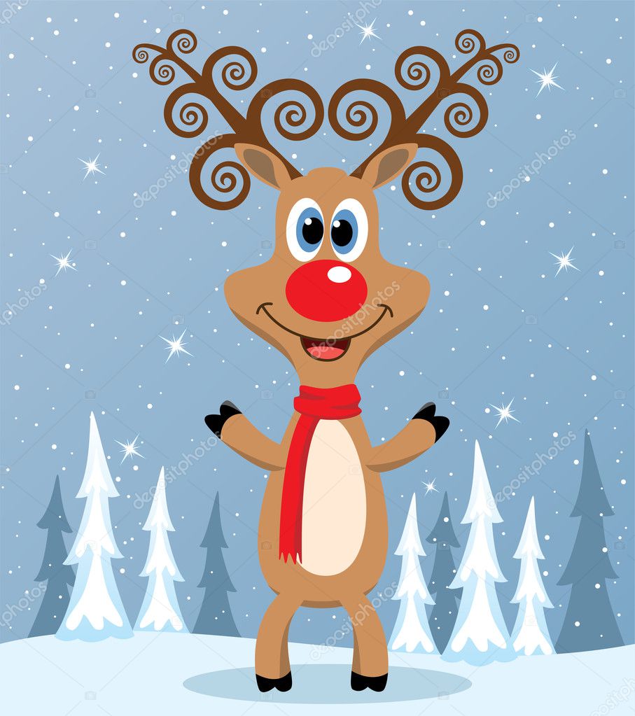 Vector Red Nosed Reindeer Stock Vector Dmstudio