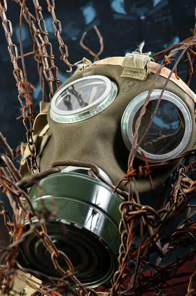 Apocalyptic gasmask in the bond of eternal darkness