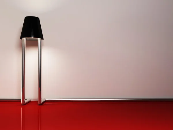 Creative floor lamp in an empty room