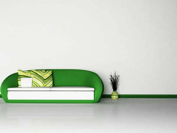 A sofa and a vase in the interior